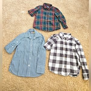 5T little boy longsleeve button up collar shirts